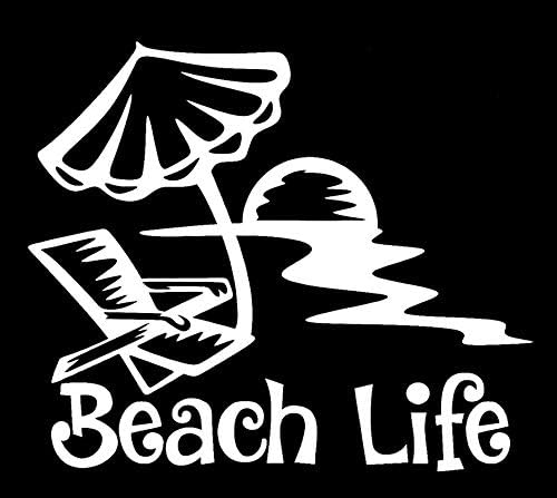 Lli Beach Life 2 | מדבקה ויניל מדבקות | מכוניות משאיות טנדרים מחשב נייד | לבן | 5.5 x 4.7 ב | LLI1232